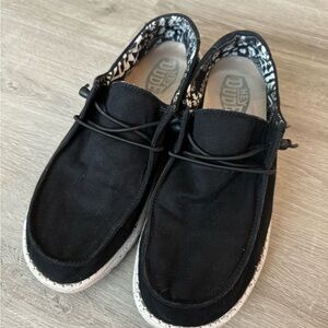 Hey Dude Black Canvas Shoes